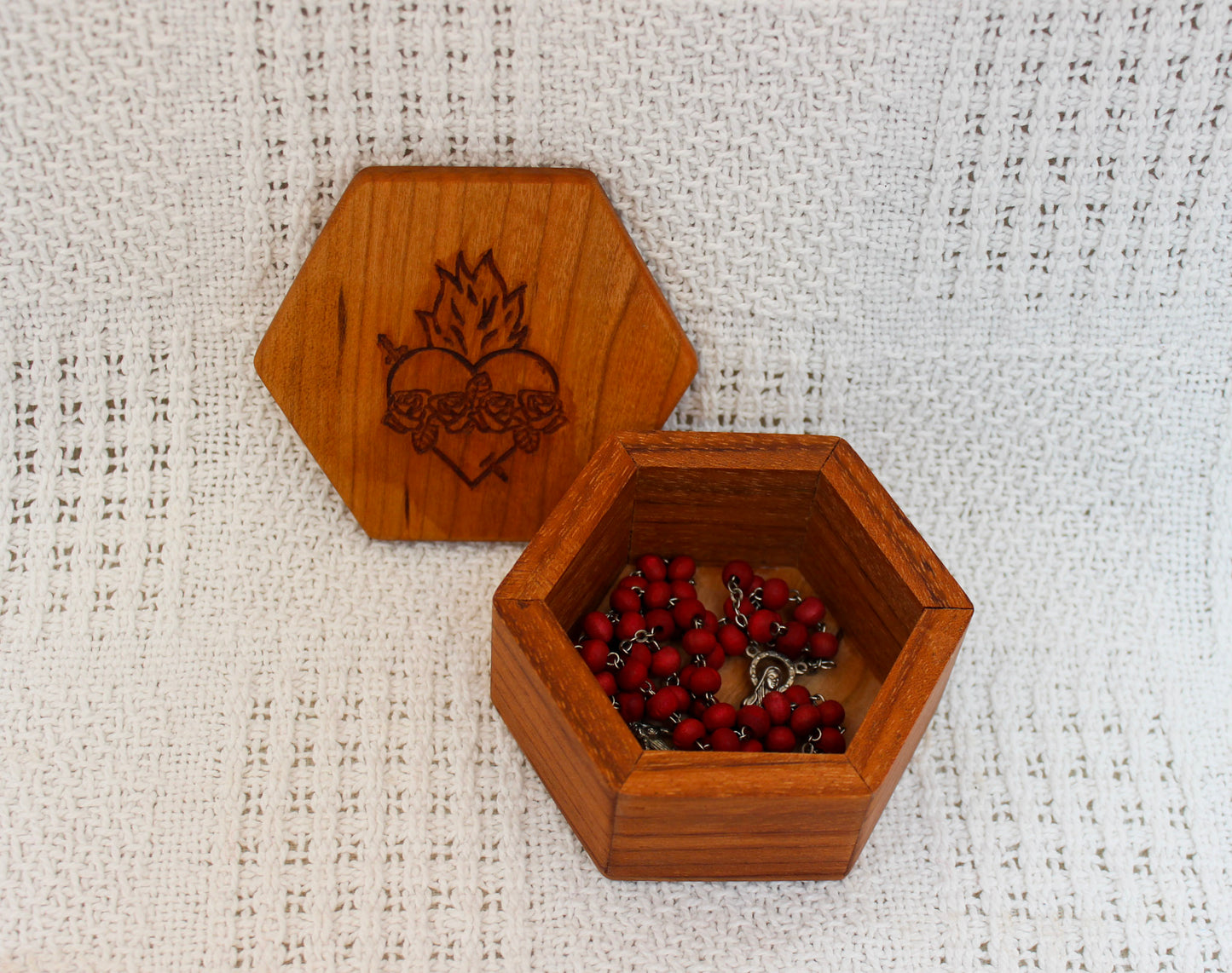 Mary's Heart Rosary Box