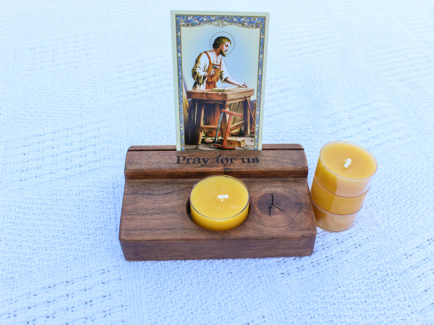 Beeswax Tea Lights for Prayer Card Stand